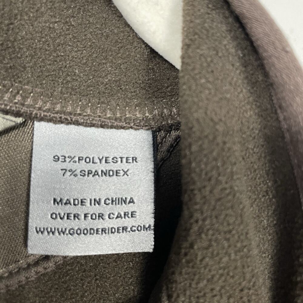 Goode Rider Sweatshirt Women Large Brown Fleece 1/2 Zip Thumbholes Equestrian - Picture 12 of 12